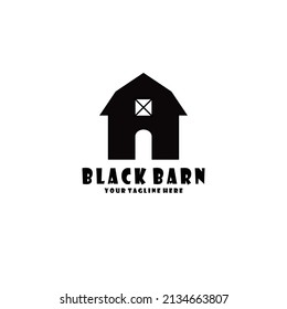 black barn vintage logo vector illustration design 