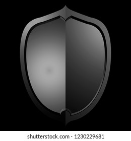 Black Baroque shield elements vector