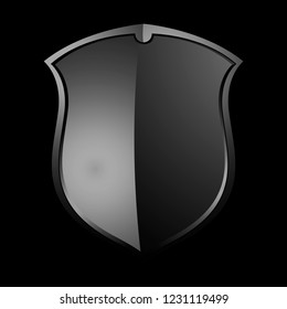 Black Baroque shield elements vector