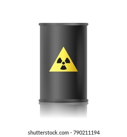 Black barrel with biohazard sign. Vector illustration.