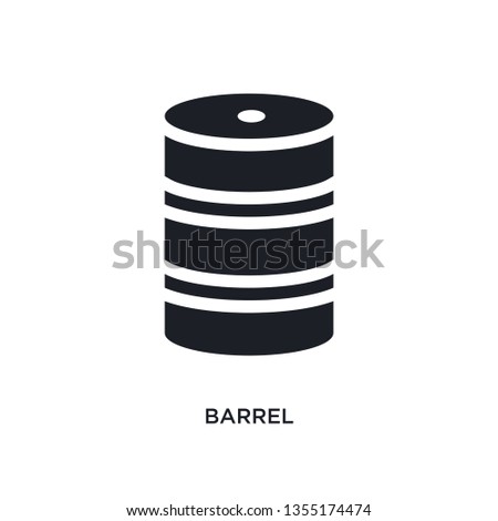 black barrel isolated vector icon. simple element illustration from industry concept vector icons. barrel editable logo symbol design on white background. can be use for web and mobile