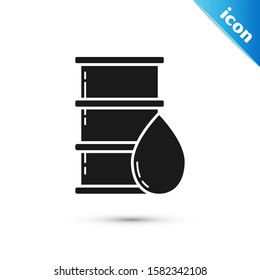 Black Barrel oil icon isolated on white background.  Vector Illustration
