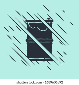 Black Barrel oil leak icon isolated on green background. Glitch style. Vector Illustration