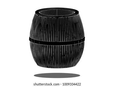 black barrel on white background, vector image