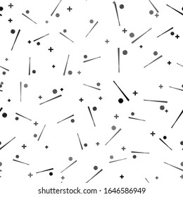 Black Baseball ball and bat icon isolated seamless pattern on white background.  Vector Illustration