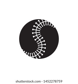 black baseball ball icon on white background. simple vector logo art for tournament illustration and sport apps. eps 10