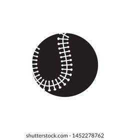 black baseball ball icon on white background. simple vector logo art for tournament illustration and sport apps. eps 10