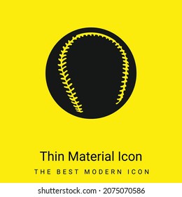 Black Baseball Ball minimal bright yellow material icon