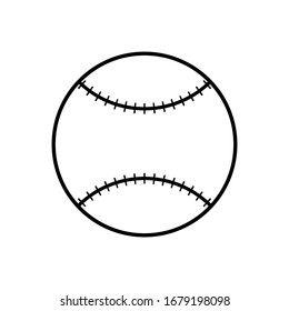 Black baseball ball on a white background, vector illustration