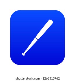 Black baseball bat icon digital blue for any design isolated on white vector illustration