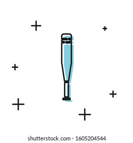 Black Baseball bat icon isolated on white background.  Vector Illustration