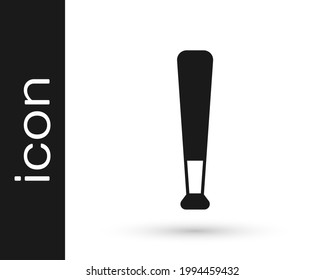 Black Baseball bat icon isolated on white background.  Vector