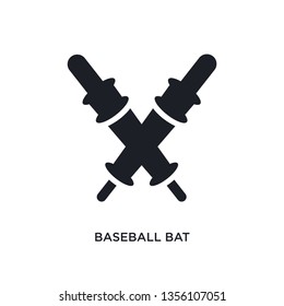 black baseball bat isolated vector icon. simple element illustration from sport concept vector icons. baseball bat editable logo symbol design on white background. can be use for web and mobile
