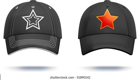 Black baseball cap design template. Gradient mesh used, details can be easily adjusted. More clothing designs in my portfolio!