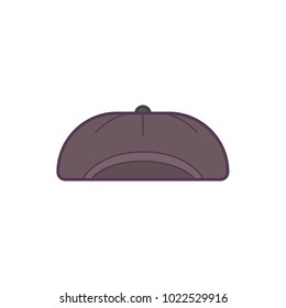 black baseball cap line art vector illustration.