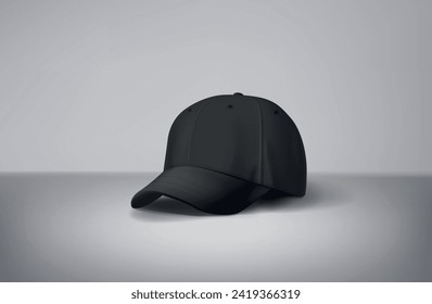 
Black baseball cap mock up a gray background. For branding and advertising.