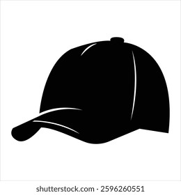 Black baseball cap silhouette design