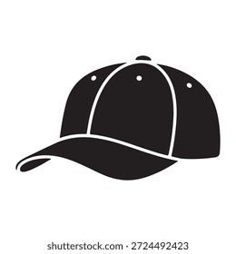 Schwarze Baseballkappe Silhouette Vektorgrafik