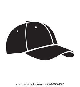 Black baseball cap silhouette vector illustration