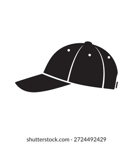 Schwarze Baseballkappe Silhouette Vektorgrafik