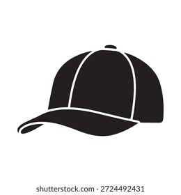 Schwarze Baseballkappe Silhouette Vektorgrafik