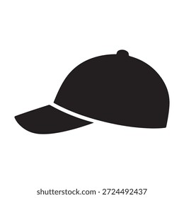 Ilustración vectorial de silueta de gorra de béisbol negra
