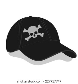 Black baseball cap, black cap, skull, black baseball cap vector