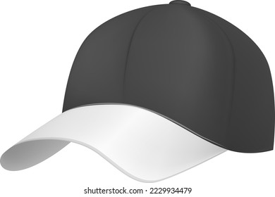 Black baseball cap. Sport hat blank mockup