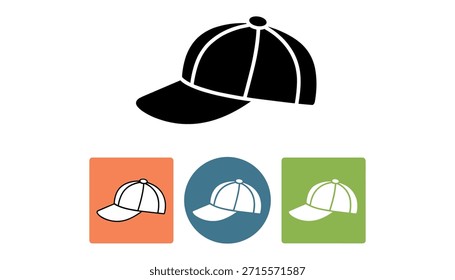 Black baseball cap and three stylized cap in orange blue and green headwear accessory baseball cap headwear accessory