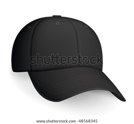Black baseball cap, vector