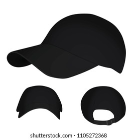 Black baseball cap. vector illustration