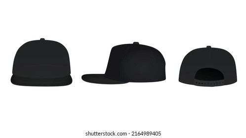 Black  baseball cap. vector illustration