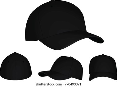Black baseball cap. vector illustration