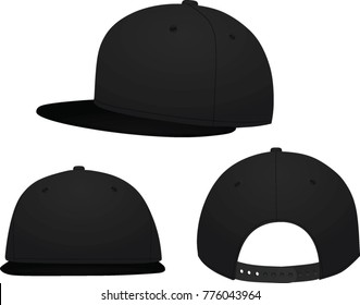 Black baseball cap. vector illustration