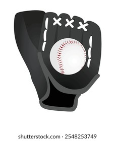 Black baseball glove. vector illustration