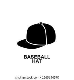 black Baseball hat logo icon design vector illustration