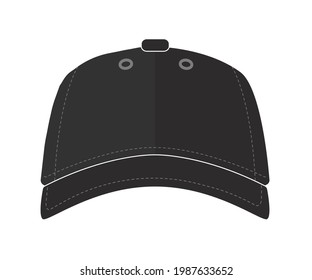 Black Baseball Hat Logo Icon Design. Cap Icon, Vector Illustration.