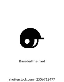Black Baseball helmet vector icon
