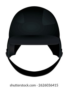 Capacete preto de beisebol. ilustração vetorial