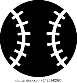 diseño de vector de icono de béisbol negro