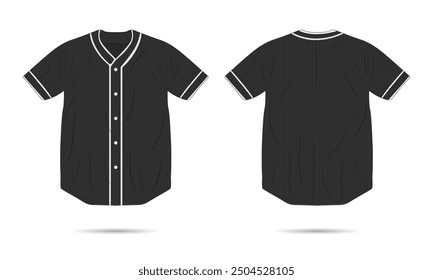 Black baseball jersey mockup. Vector illustration