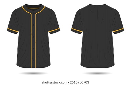 Black baseball jersey uniform mockup front and back view