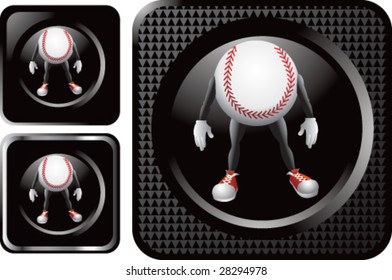 black baseball man web button