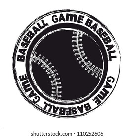 black baseball seal isolated over white background. vector illustration