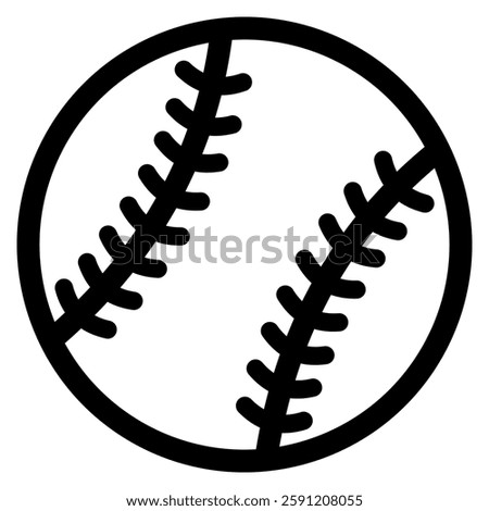 A black baseball with solid stitching and a transparent body, created in Affinity Designer.