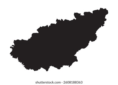 Black basic map of North Macedonia on white background