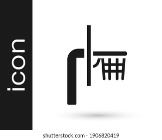 Black Basketball backboard icon isolated on white background.  Vector