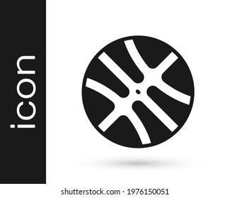 Black Basketball ball icon isolated on white background. Sport symbol.  Vector