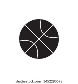 black basketball ball icon on white background. simple vector logo art for tournament illustration and sport apps. eps 10