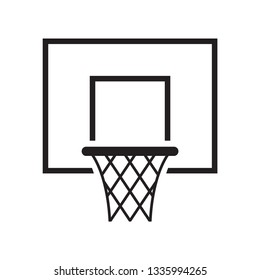 Black basketball basket icon. Vector illustration